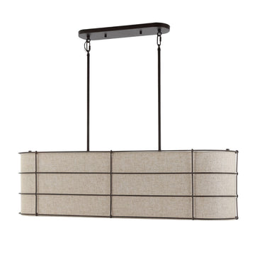 Chadwick 42" Rustic Farmhouse Iron Linear LED Pendant - JONATHAN Y